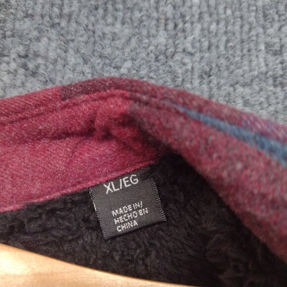 Weatherproof Men's Shirt Jacket Shacket Multi Large Sherpa Fleece Long Sleeve - Picture 10 of 15